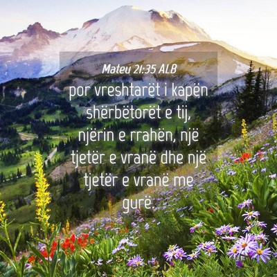 Picture 04 - Mateu 21:35 ALB - por vreshtarët i kapën shërbëtorët e tij, - Bible Verse Picture