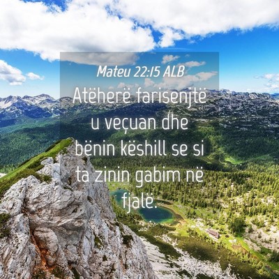 Picture 04 - Mateu 22:15 ALB - Atëherë farisenjtë u veçuan dhe bënin - Bible Verse Picture