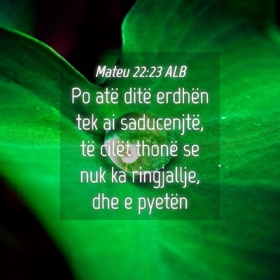 Picture 04 - Mateu 22:23 ALB - Po atë ditë erdhën tek ai saducenjtë, të - Bible Verse Picture