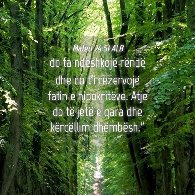 Picture 04 - Mateu 24:51 ALB - do ta ndëshkojë rëndë dhe do t’i rezervojë - Bible Verse Picture