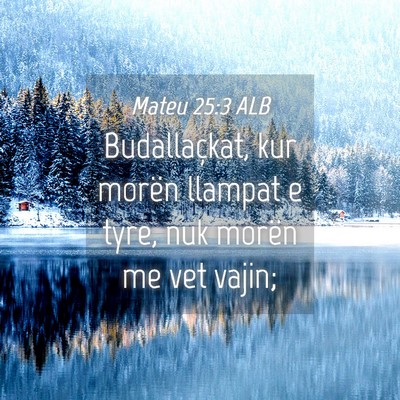 Picture 04 - Mateu 25:3 ALB - Budallaçkat, kur morën llampat e tyre, nuk - Bible Verse Picture