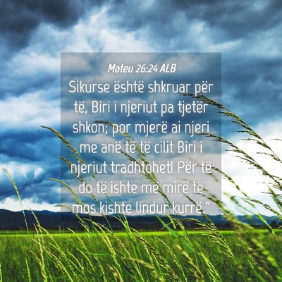 Picture 04 - Mateu 26:24 ALB - Sikurse është shkruar për të, Biri i njeriut - Bible Verse Picture