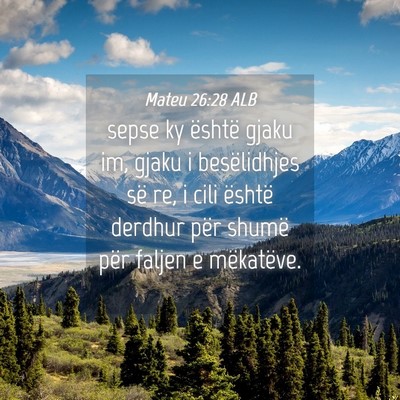 Picture 04 - Mateu 26:28 ALB - sepse ky është gjaku im, gjaku i besëlidhjes - Bible Verse Picture