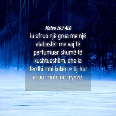 Picture 04 - Mateu 26:7 ALB - iu afrua një grua me një alabastër me vaj të - Bible Verse Picture