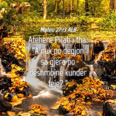 Picture 04 - Mateu 27:13 ALB - Atëherë Pilati i tha: “A nuk po dëgjon sa - Bible Verse Picture