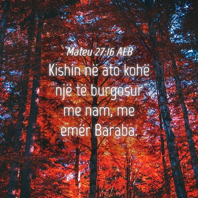 Picture 04 - Mateu 27:16 ALB - Kishin në ato kohë një të burgosur me nam, me - Bible Verse Picture