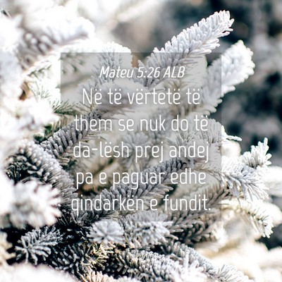 Picture 04 - Mateu 5:26 ALB - Në të vërtetë të them se nuk do të da-lësh - Bible Verse Picture