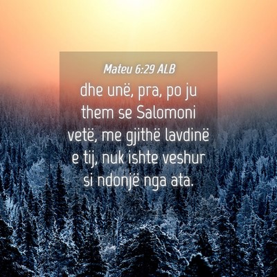 Picture 04 - Mateu 6:29 ALB - dhe unë, pra, po ju them se Salomoni vetë, me - Bible Verse Picture