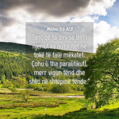 Picture 04 - Mateu 9:6 ALB - Tani, që ta dini se Biri i njeriut ka autoritet - Bible Verse Picture