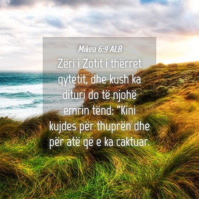Picture 04 - Mikea 6:9 ALB - Zëri i Zotit i thërret qytetit, dhe kush ka - Bible Verse Picture