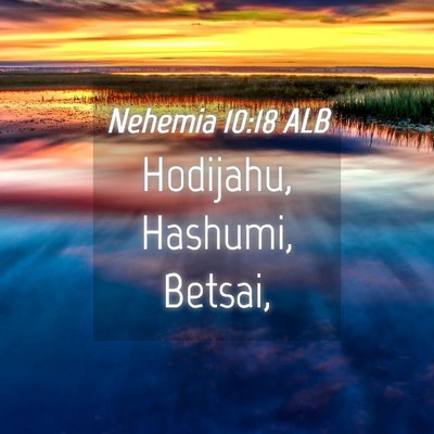 Picture 04 - Nehemia 10:18 ALB - Hodijahu, Hashumi, - Bible Verse Picture