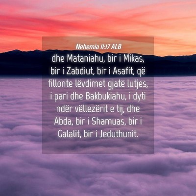 Picture 04 - Nehemia 11:17 ALB - dhe Mataniahu, bir i Mikas, bir i Zabdiut, bir i - Bible Verse Picture