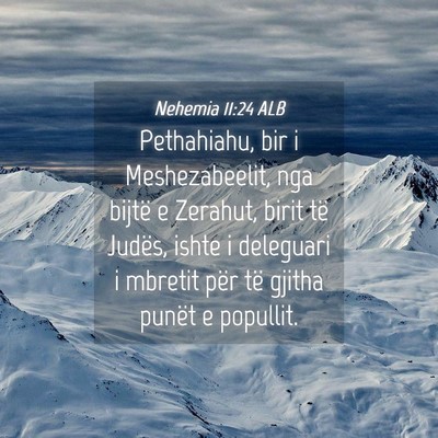 Picture 04 - Nehemia 11:24 ALB - Pethahiahu, bir i Meshezabeelit, nga bijtë e - Bible Verse Picture