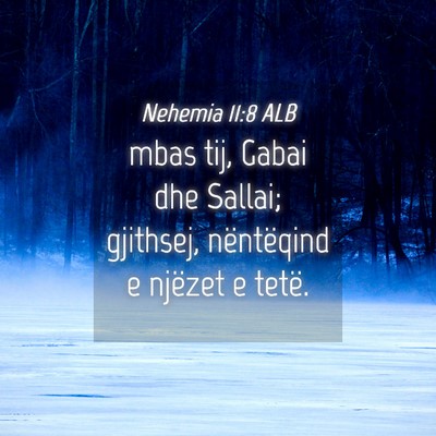 Picture 04 - Nehemia 11:8 ALB - mbas tij, Gabai dhe Sallai; gjithsej, nëntëqind - Bible Verse Picture