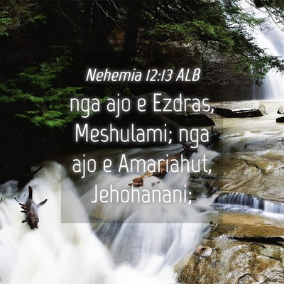 Picture 04 - Nehemia 12:13 ALB - nga ajo e Ezdras, Meshulami; nga ajo e Amariahut, - Bible Verse Picture