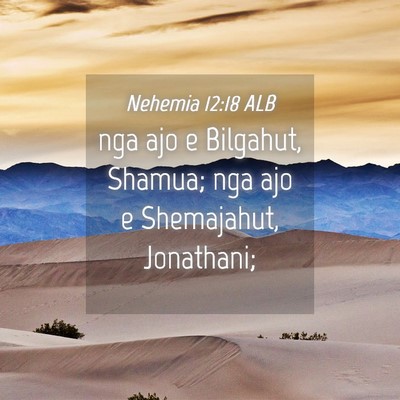 Picture 04 - Nehemia 12:18 ALB - nga ajo e Bilgahut, Shamua; nga ajo e Shemajahut, - Bible Verse Picture