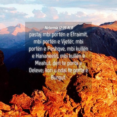 Picture 04 - Nehemia 12:39 ALB - pastaj mbi portën e Efraimit, mbi portën e - Bible Verse Picture