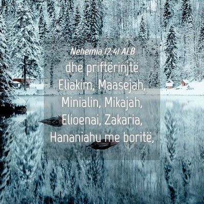 Picture 04 - Nehemia 12:41 ALB - dhe priftërinjtë Eliakim, Maasejah, Minialin, - Bible Verse Picture