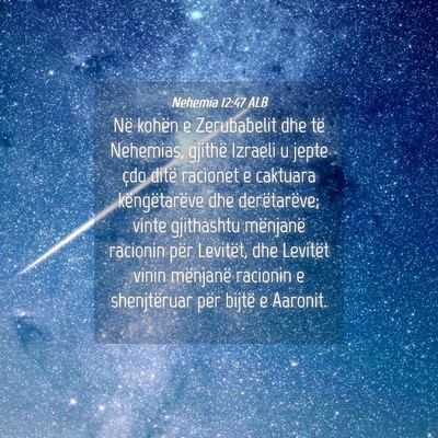 Picture 04 - Nehemia 12:47 ALB - Në kohën e Zerubabelit dhe të Nehemias, - Bible Verse Picture