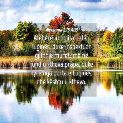 Picture 04 - Nehemia 2:15 ALB - Atëherë iu ngjita natën luginës, duke - Bible Verse Picture