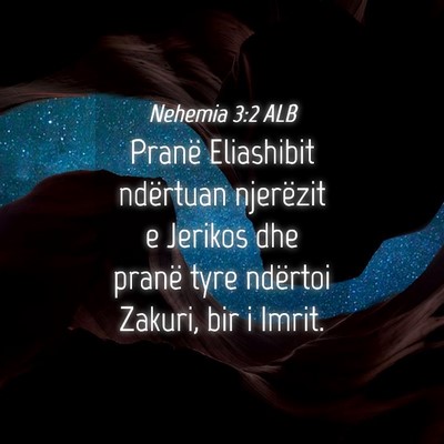 Picture 04 - Nehemia 3:2 ALB - Pranë Eliashibit ndërtuan njerëzit e Jerikos - Bible Verse Picture