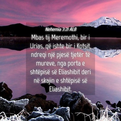 Picture 04 - Nehemia 3:21 ALB - Mbas tij Meremothi, bir i Urias, që ishte bir i - Bible Verse Picture