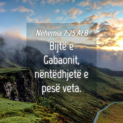 Picture 04 - Nehemia 7:25 ALB - Bijtë e Gabaonit, nëntëdhjetë e pesë - Bible Verse Picture