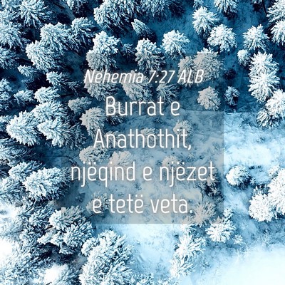 Picture 04 - Nehemia 7:27 ALB - Burrat e Anathothit, njëqind e njëzet e tetë - Bible Verse Picture