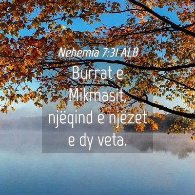 Picture 04 - Nehemia 7:31 ALB - Burrat e Mikmasit, njëqind e njëzet e dy - Bible Verse Picture