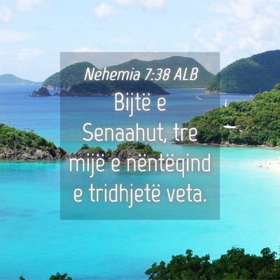 Picture 04 - Nehemia 7:38 ALB - Bijtë e Senaahut, tre mijë e nëntëqind e - Bible Verse Picture