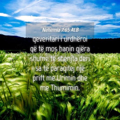 Picture 04 - Nehemia 7:65 ALB - qeveritari i urdhëroi që të mos hanin gjëra - Bible Verse Picture