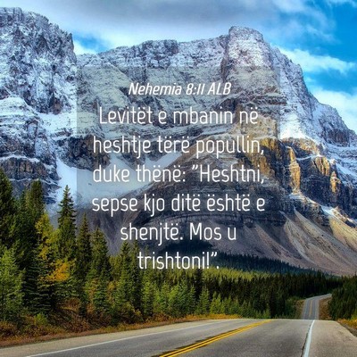 Picture 04 - Nehemia 8:11 ALB - Levitët e mbanin në heshtje tërë popullin, - Bible Verse Picture