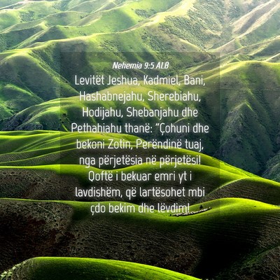 Picture 04 - Nehemia 9:5 ALB - Levitët Jeshua, Kadmiel, Bani, Hashabnejahu, - Bible Verse Picture