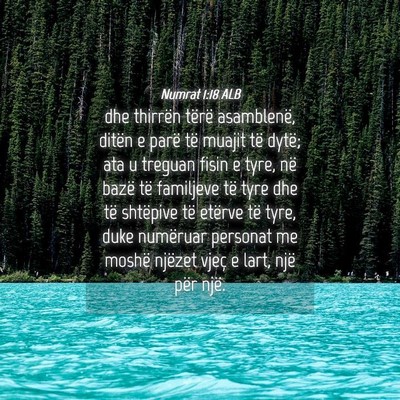 Picture 04 - Numrat 1:18 ALB - dhe thirrën tërë asamblenë, ditën e parë - Bible Verse Picture
