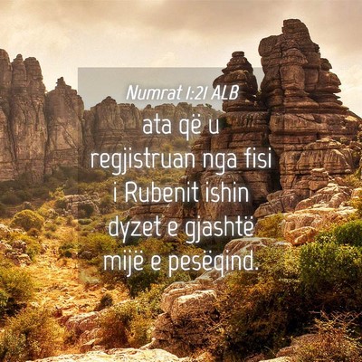 Picture 04 - Numrat 1:21 ALB - ata që u regjistruan nga fisi i Rubenit ishin - Bible Verse Picture