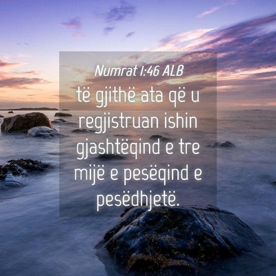 Picture 04 - Numrat 1:46 ALB - të gjithë ata që u regjistruan ishin - Bible Verse Picture