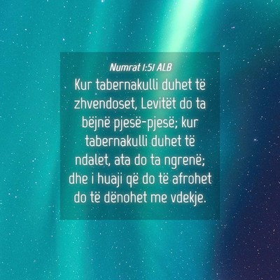Picture 04 - Numrat 1:51 ALB - Kur tabernakulli duhet të zhvendoset, Levitët - Bible Verse Picture