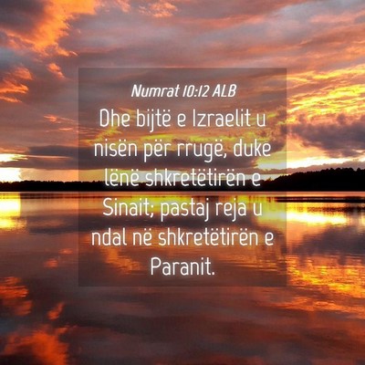 Picture 04 - Numrat 10:12 ALB - Dhe bijtë e Izraelit u nisën për rrugë, duke - Bible Verse Picture