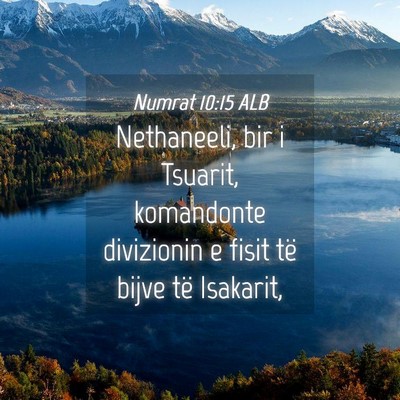 Picture 04 - Numrat 10:15 ALB - Nethaneeli, bir i Tsuarit, komandonte divizionin - Bible Verse Picture