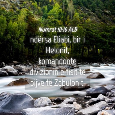 Picture 04 - Numrat 10:16 ALB - ndërsa Eliabi, bir i Helonit, komandonte - Bible Verse Picture