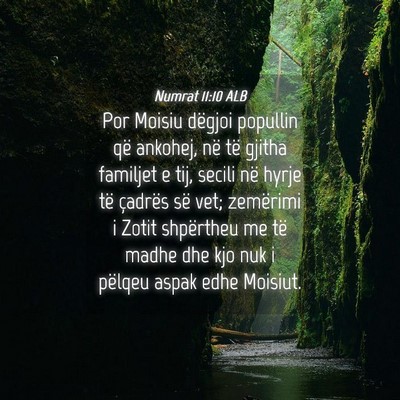 Picture 04 - Numrat 11:10 ALB - Por Moisiu dëgjoi popullin që ankohej, në të - Bible Verse Picture