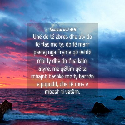Picture 04 - Numrat 11:17 ALB - Unë do të zbres dhe aty do të flas me ty; do - Bible Verse Picture