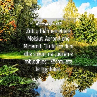 Picture 04 - Numrat 12:4 ALB - Zoti u tha menjëherë Moisiut, Aaronit dhe - Bible Verse Picture