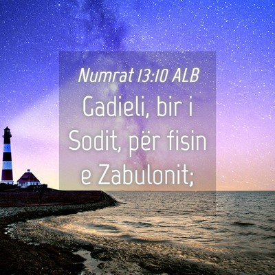 Picture 04 - Numrat 13:10 ALB - Gadieli, bir i Sodit, për fisin e - Bible Verse Picture