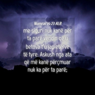 Picture 04 - Numrat 14:23 ALB - me siguri nuk kanë për ta parë vendin që u - Bible Verse Picture