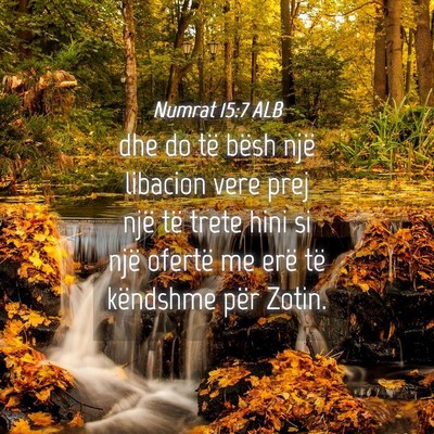 Picture 04 - Numrat 15:7 ALB - dhe do të bësh një libacion vere prej një të - Bible Verse Picture