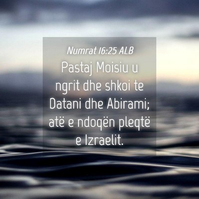 Picture 04 - Numrat 16:25 ALB - Pastaj Moisiu u ngrit dhe shkoi te Datani dhe - Bible Verse Picture