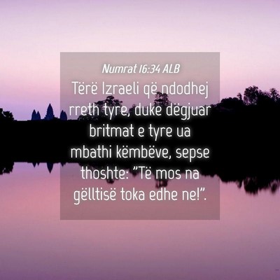 Picture 04 - Numrat 16:34 ALB - Tërë Izraeli që ndodhej rreth tyre, duke - Bible Verse Picture