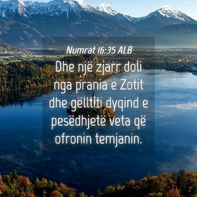 Picture 04 - Numrat 16:35 ALB - Dhe një zjarr doli nga prania e Zotit dhe - Bible Verse Picture