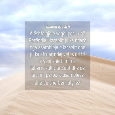 Picture 04 - Numrat 16:9 ALB - A është gjë e vogël për ju që Perëndia i - Bible Verse Picture